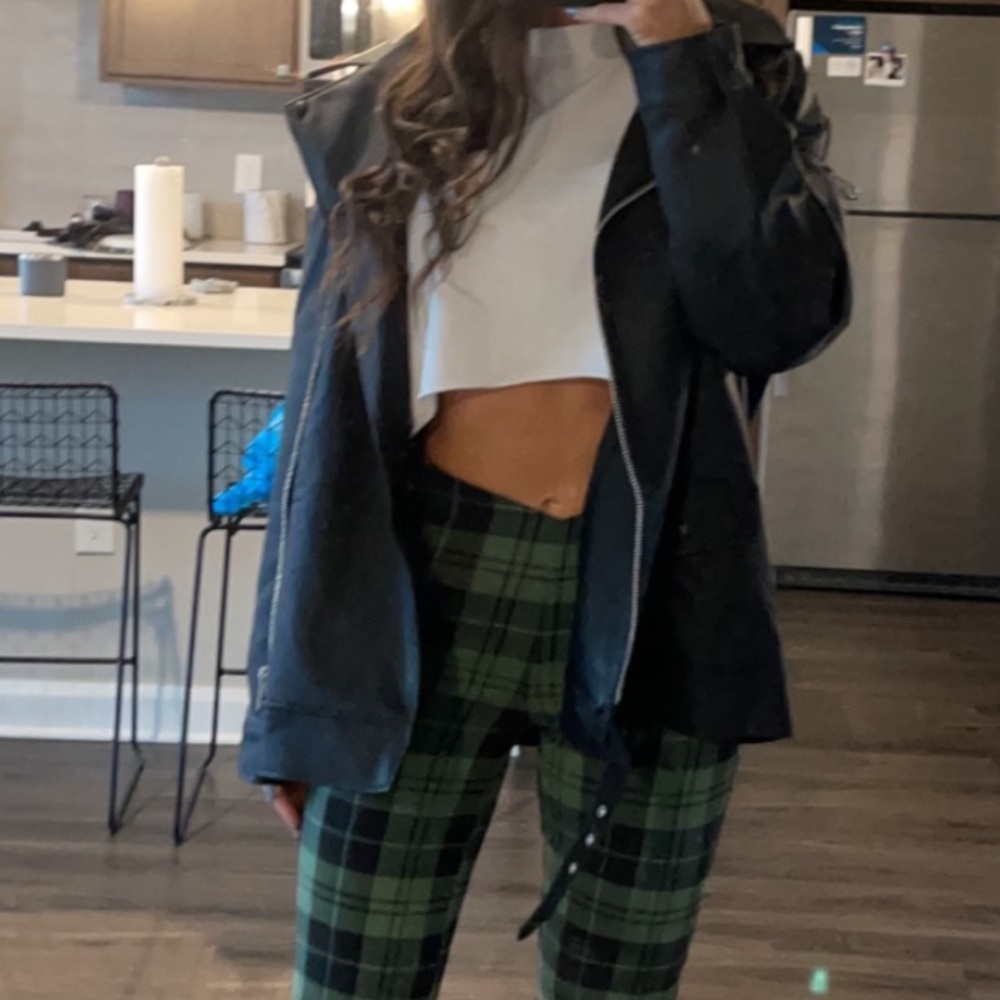 Missguided oversized faux leather long vintage biker jacket
